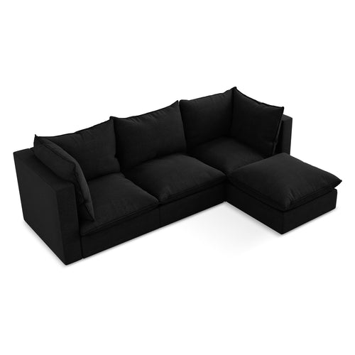 LaMiaSofa hoekbank rechts Ravenna - bouclé - zwart - 255x165x77