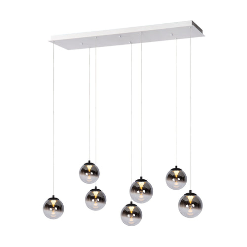Atmooz hanglamp Monza 7 Rect. - wit - 120 x 40 x H 167 cm - geïntegreerde led