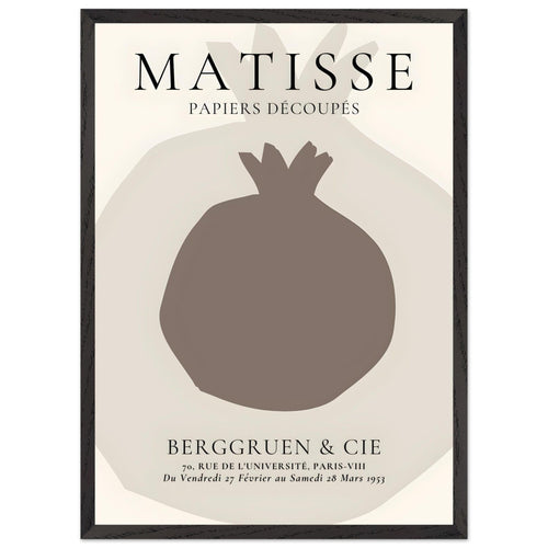 Artfulprints Poster met Lijst Matisse – Still fruit   - 50x70 cm - Grijs