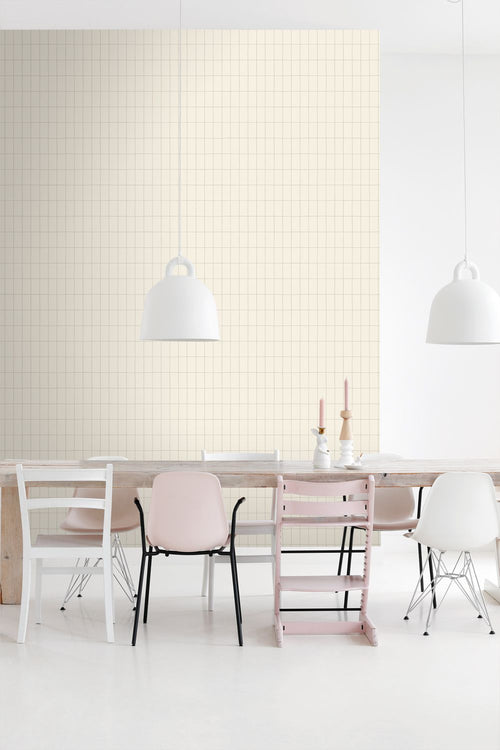 ESTAhome behang kleine tegeltjes vanille beige - 50 x 900 cm - 131789