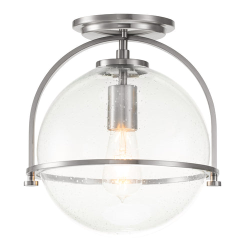 Elstead Hinkley Somerset Globe Plafondlamp Geborsteld Nikkel