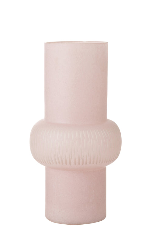 J-Line vaas Streep Bal - glas - lichtroze - large - 40.5 cm hoog - vtwonen shop