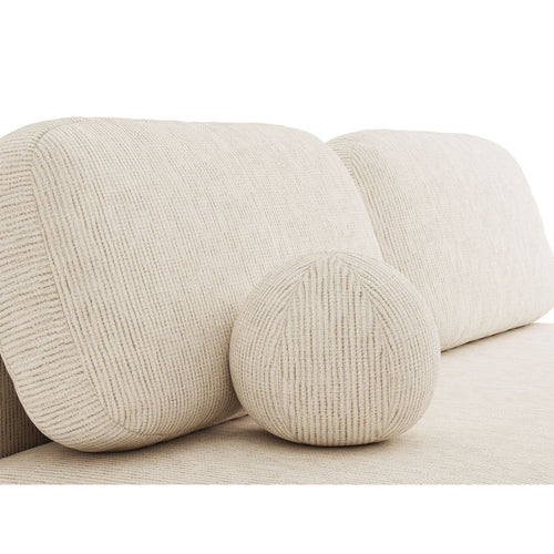Cosmopolitan Design - Slaapbank met opbergdoos Sophia 3-zits, structurele stof lichtbeige - 110x202x89cm
