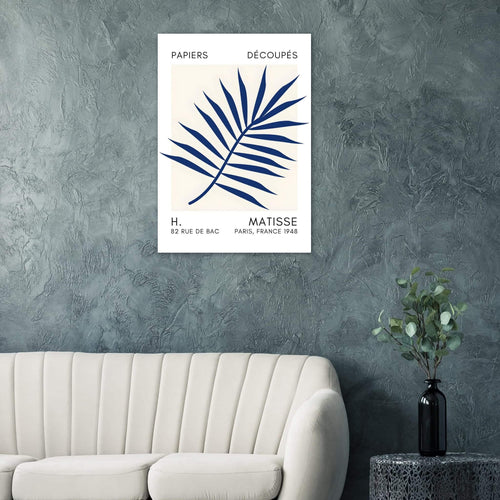 Artfulprints Poster Matisse – Floral reef navy blue II   - 50x70 cm - Blauw