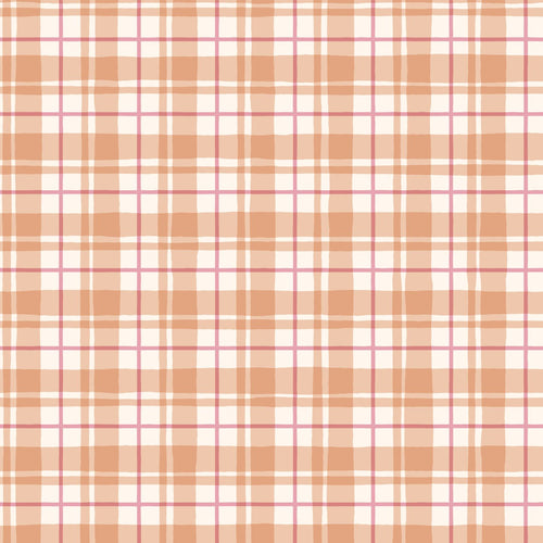 ESTAhome behang ruitjes roze en terracotta - 50 x 900 cm - 131952