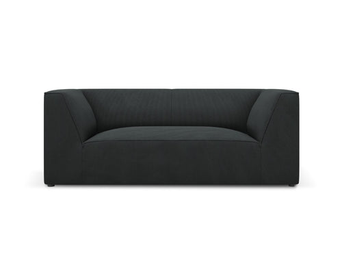 Micadoni Bank Ruby 2-zits, ribfluwelen, zwart - 93x174x69cm