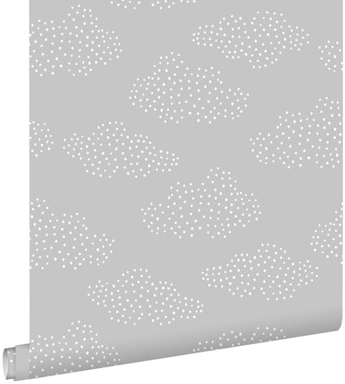 ESTAhome behang wolkjes grijs - 50 x 900 cm - 139517