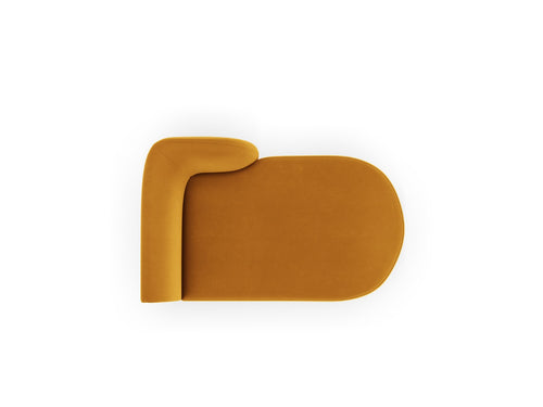 Micadoni rechter chaise longue Miley flueel, geel - 156x90x70cm
