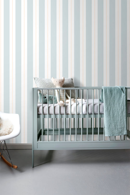 Sanders & Sanders behang strepen vergrijsd blauw - 53 cm x 10 m - 640307