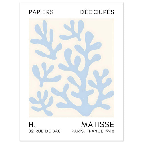 Artfulprints  Matisse – Coral shadows light blue   poster 30x40 cm - vtwonen shop
