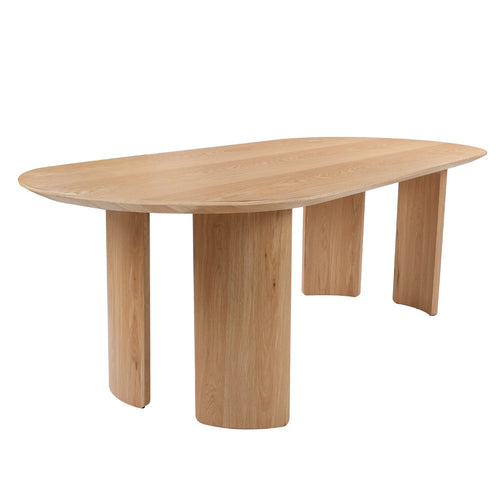 Giga Meubel Eettafel Reno - Ovaal Naturel Hout - 240x100x76cm