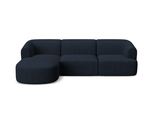 Cosmopolitan Design Modulaire hoekbank links Campi 4-zits, structurele stof koningsblauw - 156x256x70cm