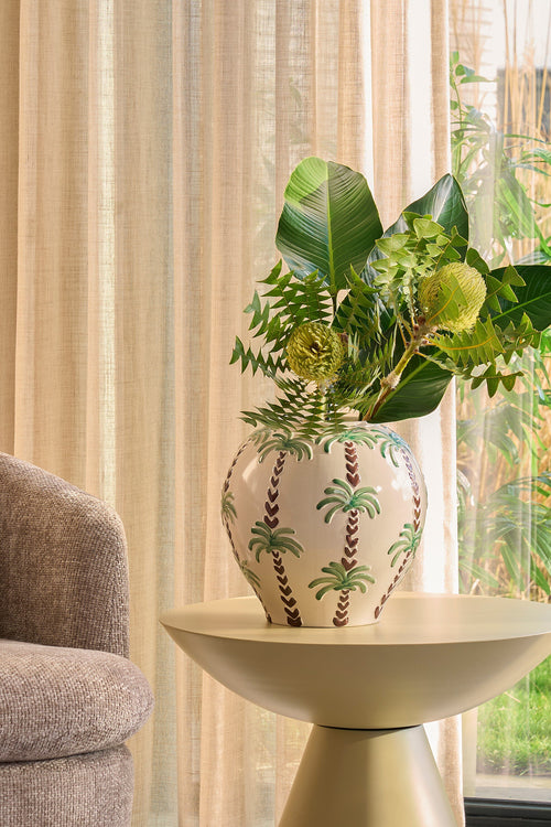 Mica Decorations Paradiso Vaas - H28 x Ø28 cm - Keramiek - Off-white