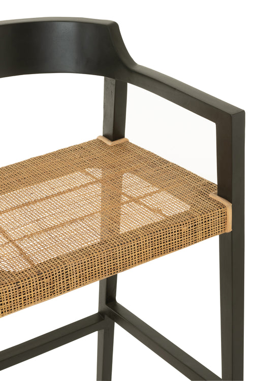 J-Line barstoel Emma - hout - zwart/bruin