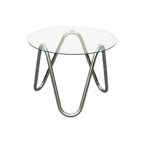 Leitmotiv bijzettafel Ventana Round - zilver - Ø50cm