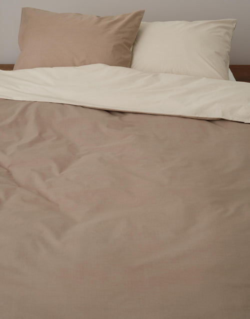 Marc O'Polo Erla dekbedovertrek - Lits-Jumeaux - 240x200/220 cm - Earth taupe