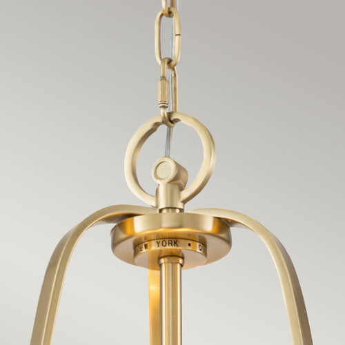 Elstead Quoizel Gotham Cilindrische hangende plafondlamp van geborsteld messing