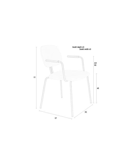 Housecraft Living Bouton Eetkamerstoelen met armleuning Off White - Set van 2 - vtwonen shop