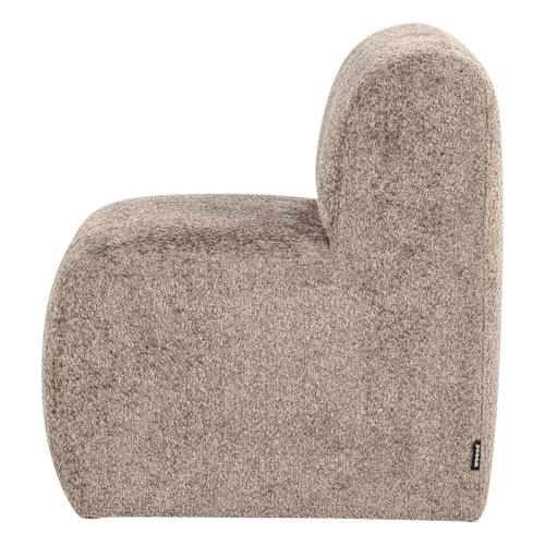 WOOOD eetbank 84 cm rugleuning Mojo Base - Wollig - Donkerzand - 83x84x76