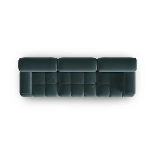 Cosmopolitan Design - Modulaire bank Cortina 3-zits, flueel turkoois - 94x282x70cm
