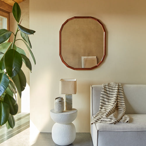 Tikamoon Decoratieve spiegel in massief palissander 80x70 cm - Bruin