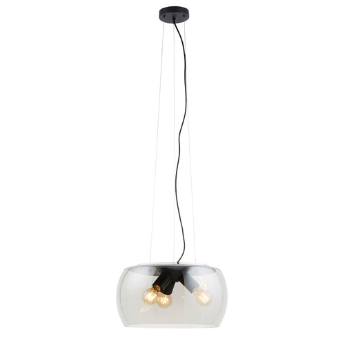 Lighto | Moderne hanglamp zwart met rookglas 3-lichts | Avalon - vtwonen shop