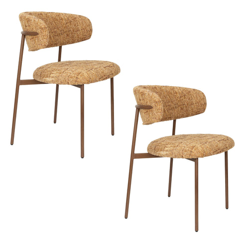 Housecraft Living Claes Eetkamerstoelen Gemêleerd Okergeel - Set van 2