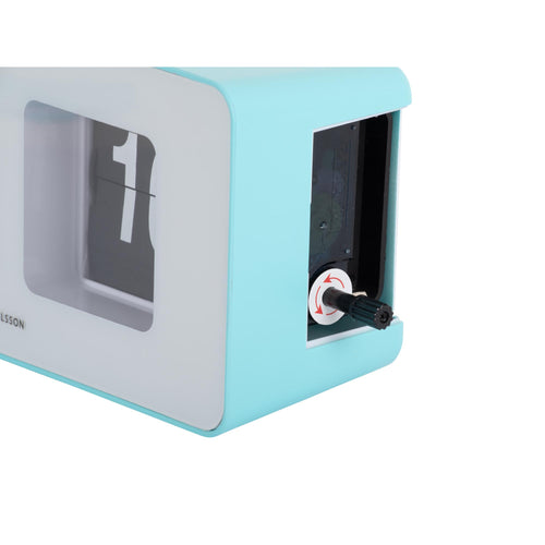Karlsson wandklok Funky Flip - blauw - 7x17.7x9.2cm