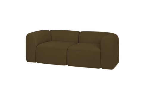 noo.ma Flom 2-zits bank Gold Olive - soft, 100% polyester, 193x96,5x68 cm