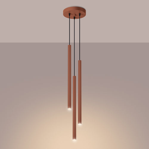 Sollux Lighting Hanglamp PASTELO 3P rood oker - 19,5x19,5x104cm