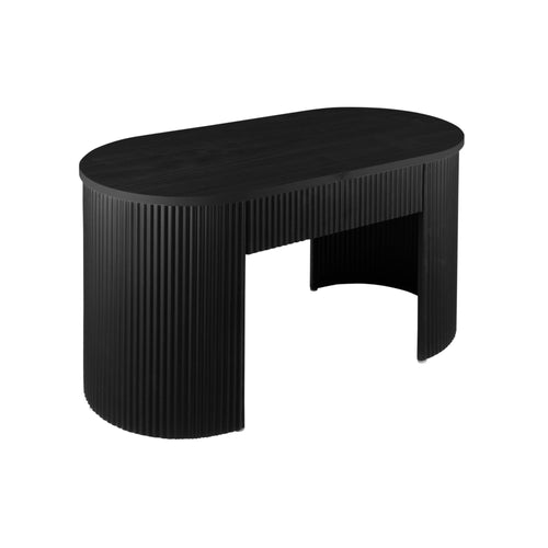 Leitmotiv bank Estriado - zwart - 80x40x42cm - vtwonen shop