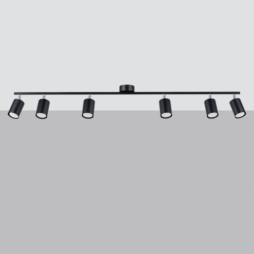 Sollux Lighting Plafondlamp LEMMI 6L zwart - 135x24x20cm