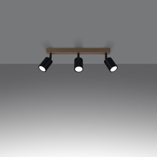 Sollux Lighting Plafondlamp VERDO 3L zwart - 61x45x17,5cm