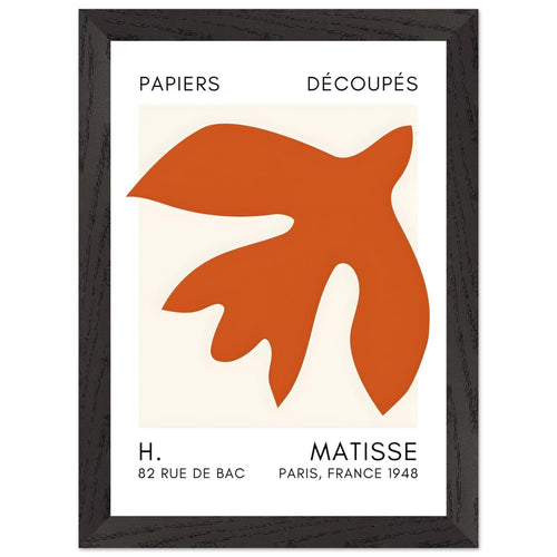 Artfulprints Poster met Lijst Matisse – Floating forms orange   - A4 21x29.7 cm - Oranje