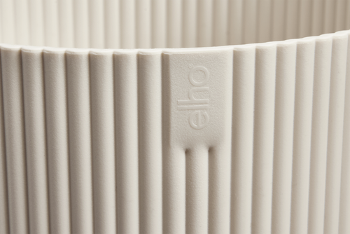 elho vibes fold rond 40 linnen wit | Bloempot | Modern decoratief ribpatroon