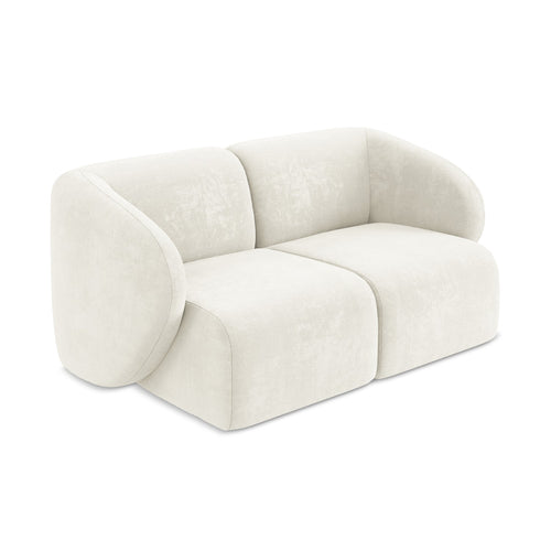 LaMiaSofa Tweezits modulaire bank Cervo - chenille stof - wit - 174x94x75