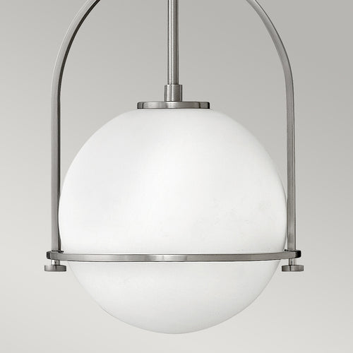 Elstead Hinkley Somerset Globe hanglamp geborsteld nikkel