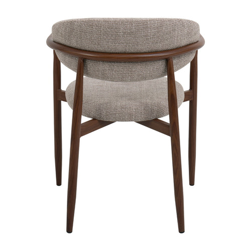 Giga Meubel Eetkamerstoel Alexia - Taupe/Walnoot - Armleuning - Set van 2