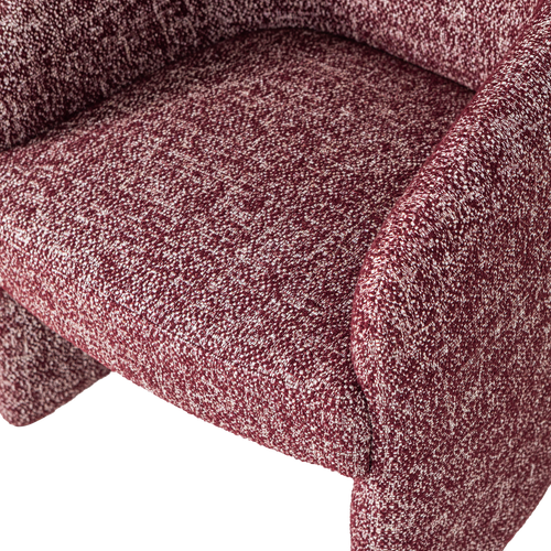 WOOOD eetkamerstoel met wielen Cordo - Melange - Bordeauxrood - 83x64x64