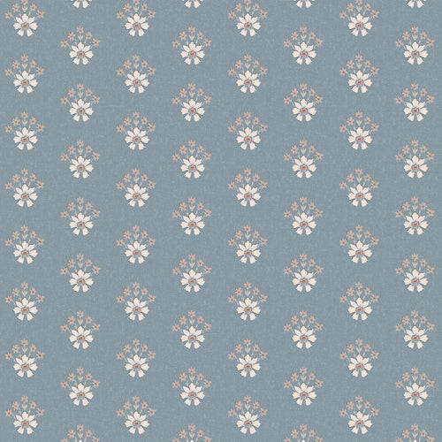 Laura Ashley Vliesbehang - Semington Floral Geo Newport Blue