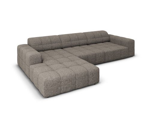 Cosmopolitan Design linker hoekbank Chicago 4-zits, chenille grijs - 167x294x78cm
