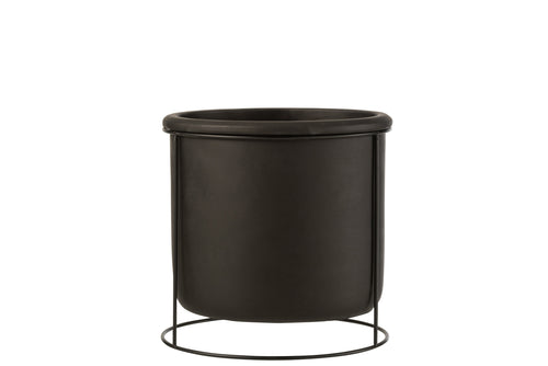 J-Line bloempot Hangend voor binnen - cement - zwart - large - Ø 20 cm