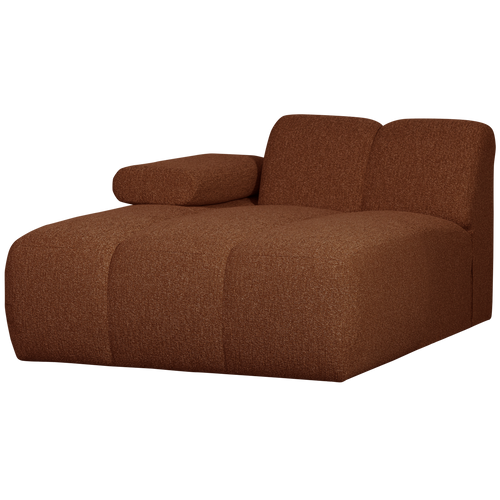 WOOOD chaise longue element links Mojo - Bouclé - Roest Bruin Melange - vtwonen shop