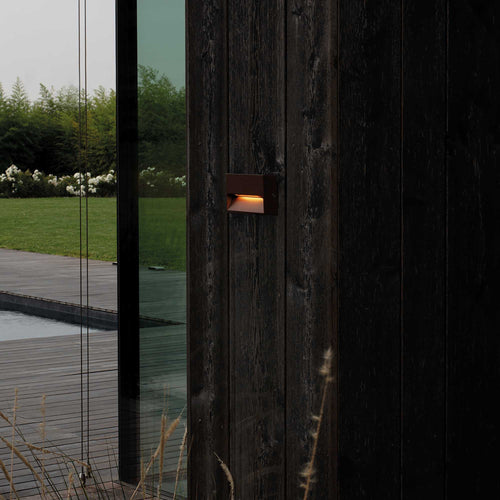 Ideal Lux DEDRA Geïntegreerde LED buiten rechthoekige inbouwwandlamp Coffee 160Lm 3000K IP65