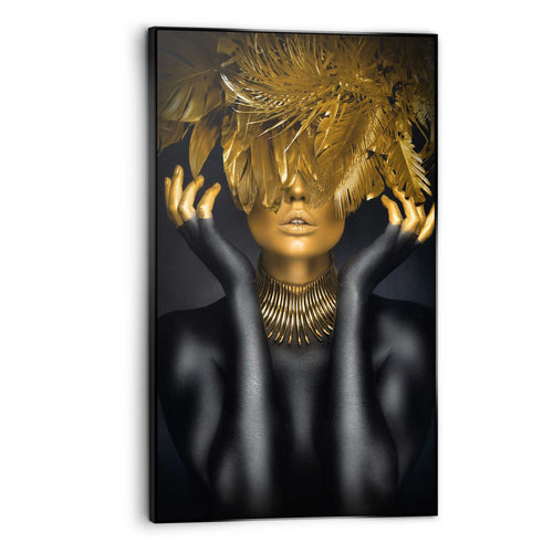 Reinders Golden Feathers art frame -  goud - woonkamer - 118x70cm