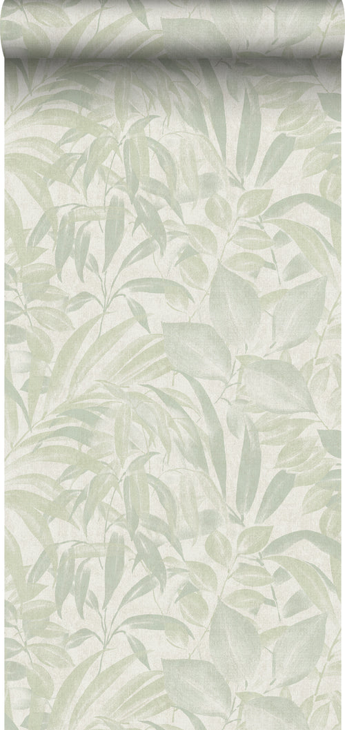 Sanders & Sanders behang bladeren vergrijsd groen - 53 cm x 10 m - 640231