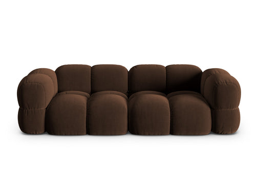 Cosmopolitan Design Bank Loretto 4-zits, flueel chocolade - 100x250x68cm