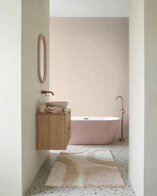 ESTAhome behang koraal zand beige en licht terracotta - 50 x 900 cm - 139500