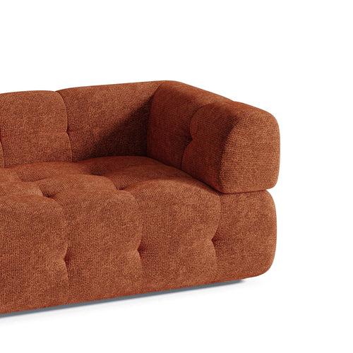 Sia Home - Rechte bank CHARLIE - Chenille fluweel - Terracotta - 230cm - vtwonen shop