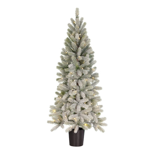 Black Box Trees Nagoya Kerstboom met Verlichting Led - op Batterij en met Timerfunctie - Groen Frosted Warm Wit - h120xd60cm